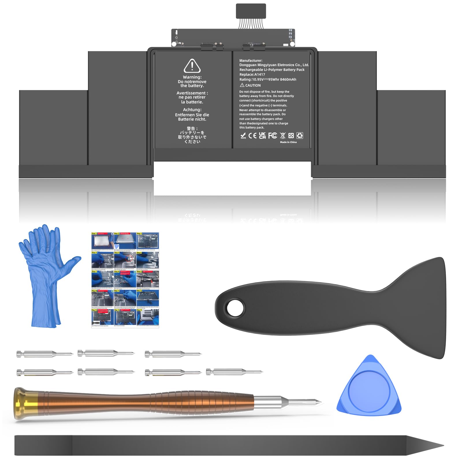 JGTM A1398 A1417 Replacement Battery for MacBook Pro 15 inch Early 2013 Mid 2012 Only, Model EMC 2673 2512 Identifier: MacBookPro10,1