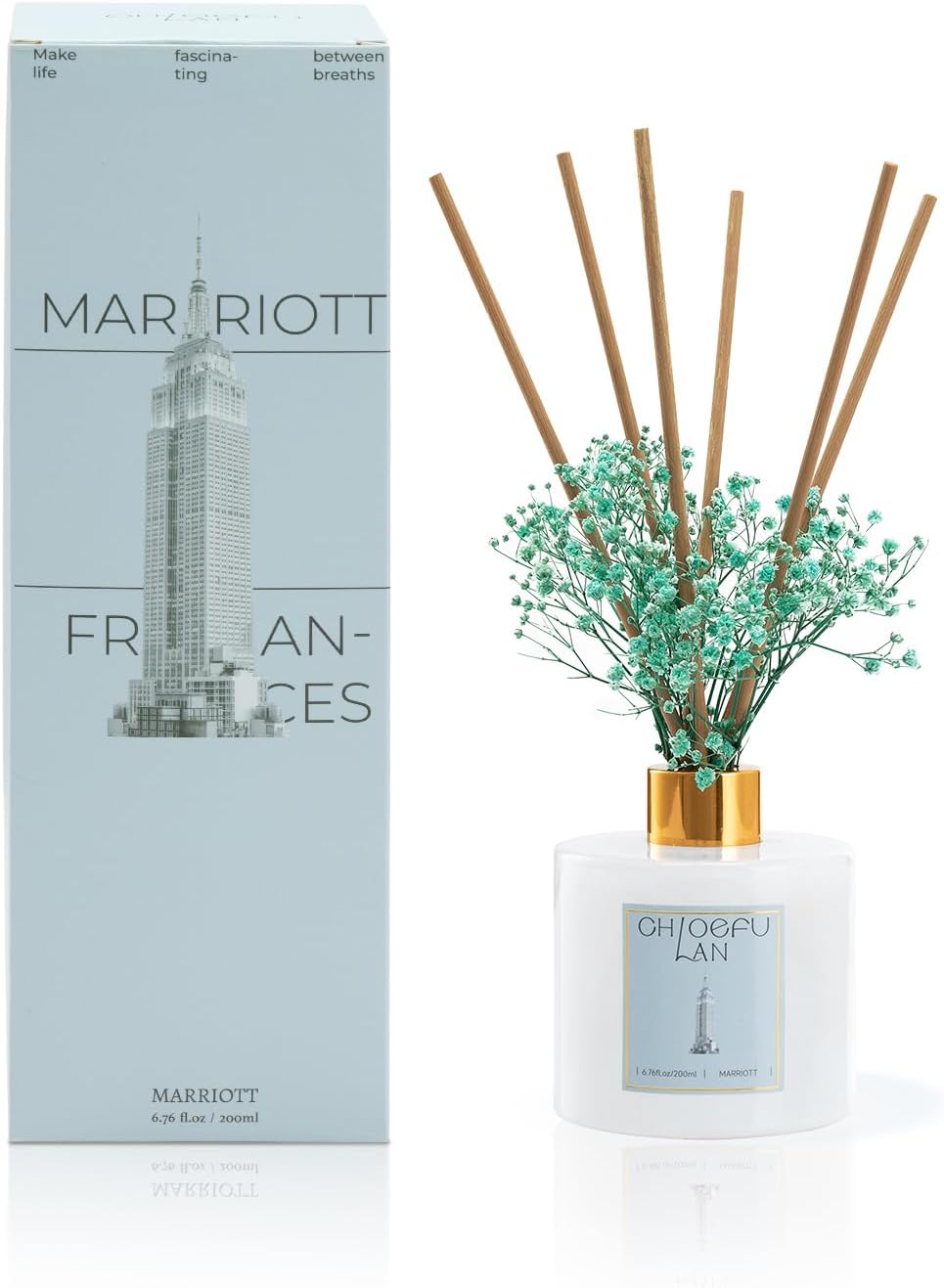 Chloefu Lan Reéd Diffuser,6.7 oz Natural Essential Scented Oil with Diffuser Sticks, Best for Bathroom Decor, Living Room Decor, Home & Office Decor, Aromatherapy Diffuser Oil Gift Set