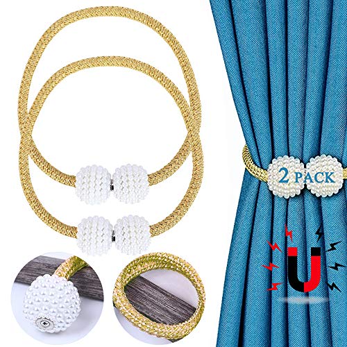 Alzapaños Magnéticos Para Cortinas, 2 Piezas Imán Para Cortinas Hebilla De Cortina,...