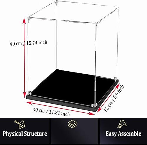 Miniatura 8 de Vitrina para Lego 21329 - Caja de exhibición de acrílico transparente para Fender Guitar Modelo - 11.8x5.9x15.7 pulgadas