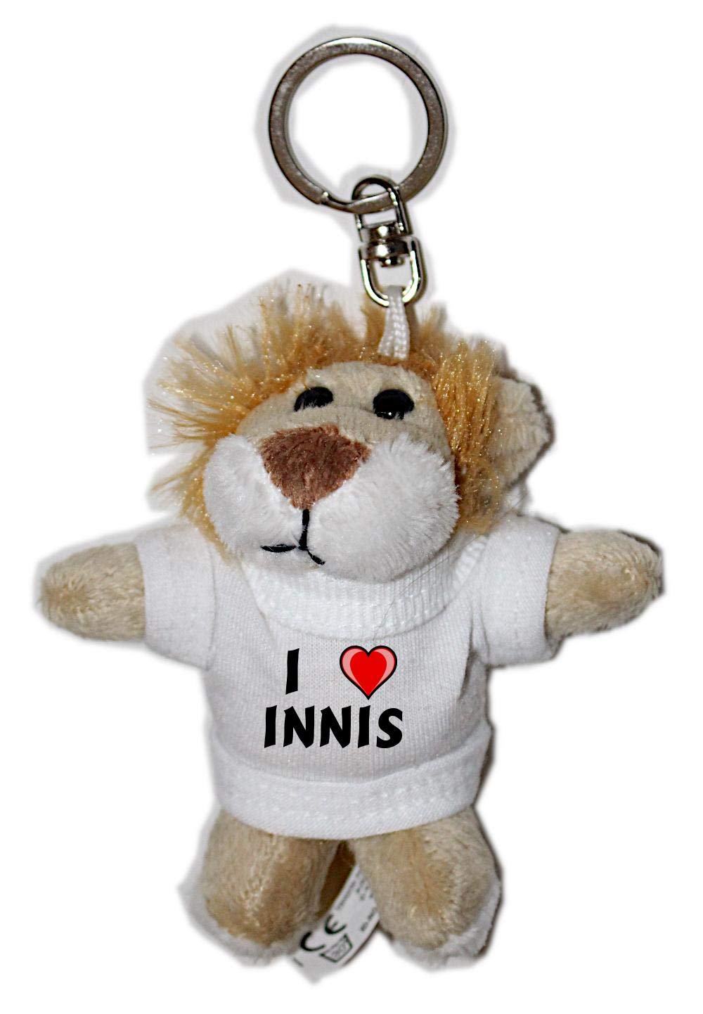 Lion Plush Keychain with I Love Innis (first name/surname/nickname)