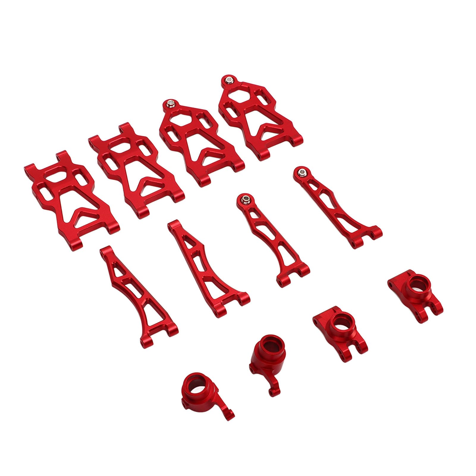 Rosvola Kit de Brazo de Suspensión de Aluminio para Coche RC 1/16 (Rojo) | Construcción de aluminio duradera, Se adapta a SCY 16101PRO 16102, Piezas de suspensión de repuesto