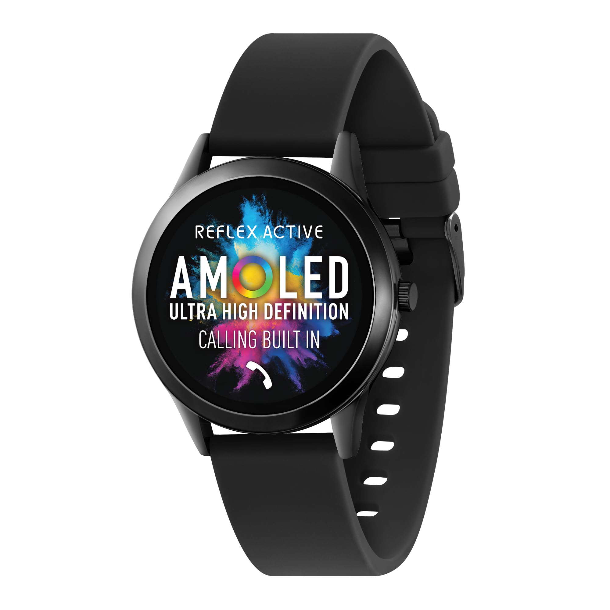 Reflex Active Serie 31 Amoled Smart Calling Horloge voor Vrouwen Mannen met Bluetooth, 1,19, Fitness Tracker, Bloed Zuurstof, Hartslagbewaking en Roestvrij Stalen Armband Compatibel met Android IOS