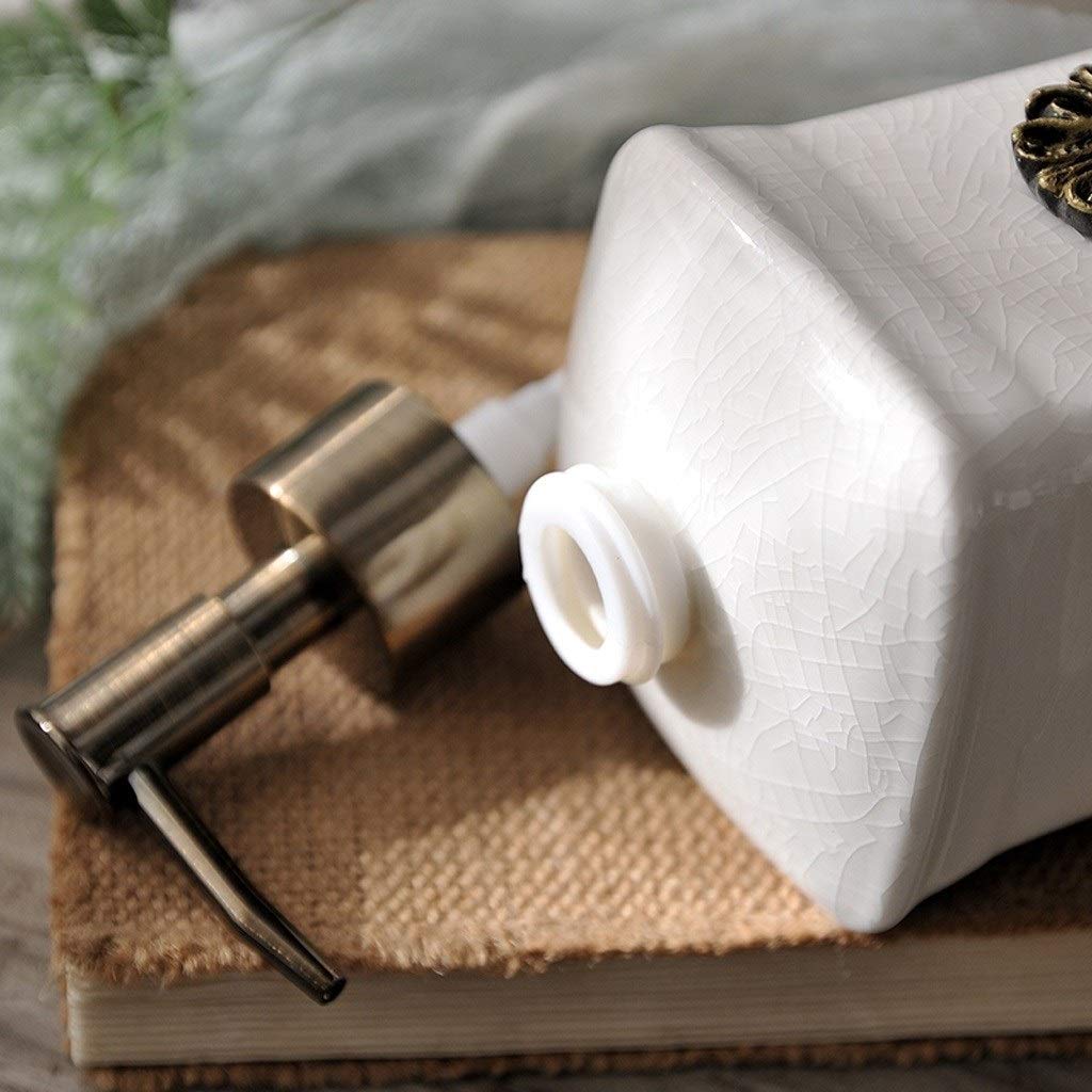 dispenser sapone/Dosatori per sapone liquido Bronzo Base ceramica Ice Crack Texture Liquido Dispenser sapone dispenser di sapone con l'annata lozioni oli essenziali liquidi in cucina e bagno Decor Rea