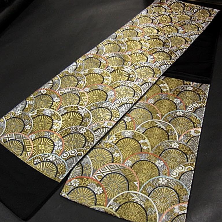 京都西陣織：老舗 河合美術織物謹製」 唐錦歌仙道長文 単衣にも 最