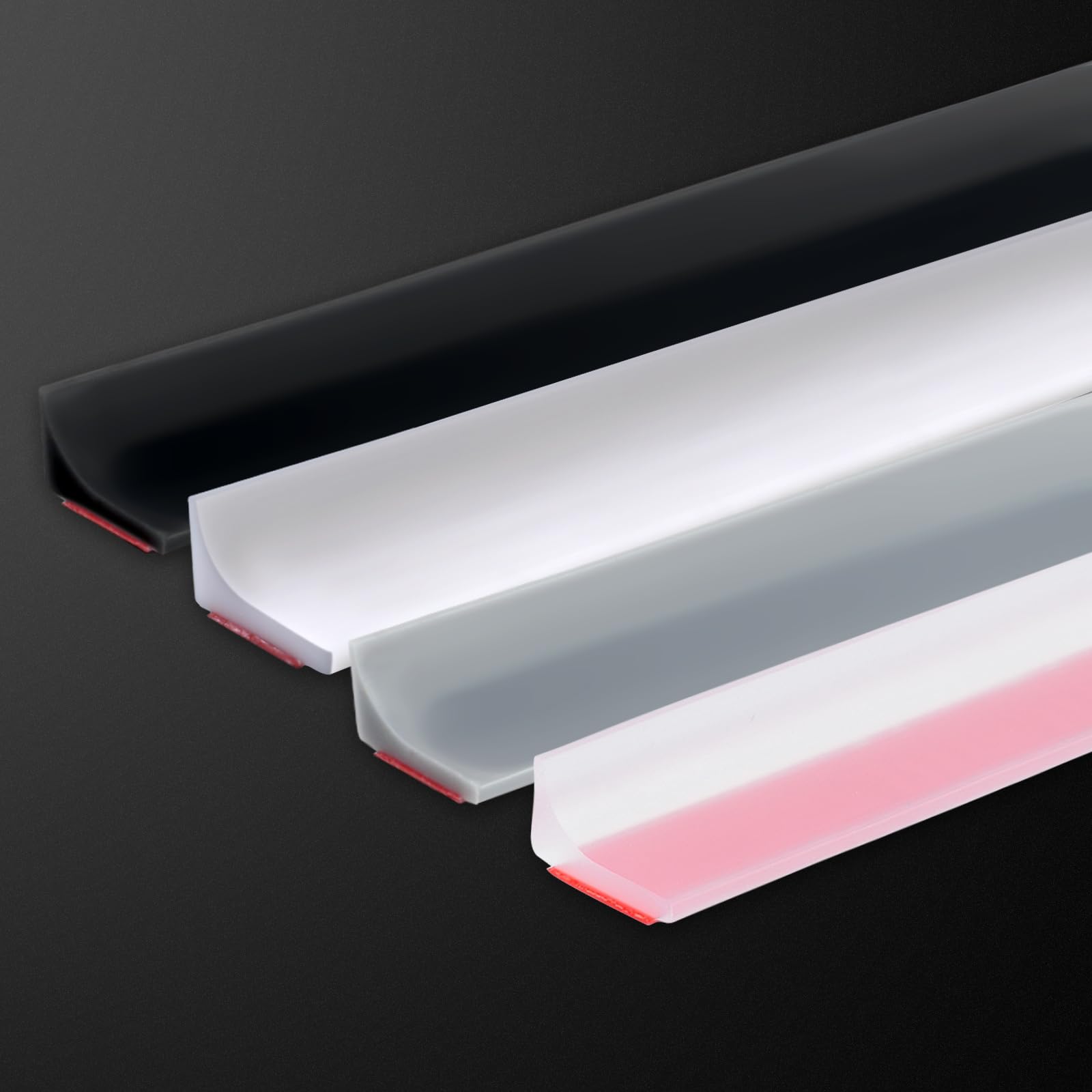 Flintronic Autoadesiva Silicone Doccia Barriera, 300CM Pieghevole Bagno Acqua Barriera, Soglia Doccia, Guarnizioni Doccia, Bordo Doccia, Striscia di Ritenzione Idrica Della Soglia Del Bagno(Bianco)