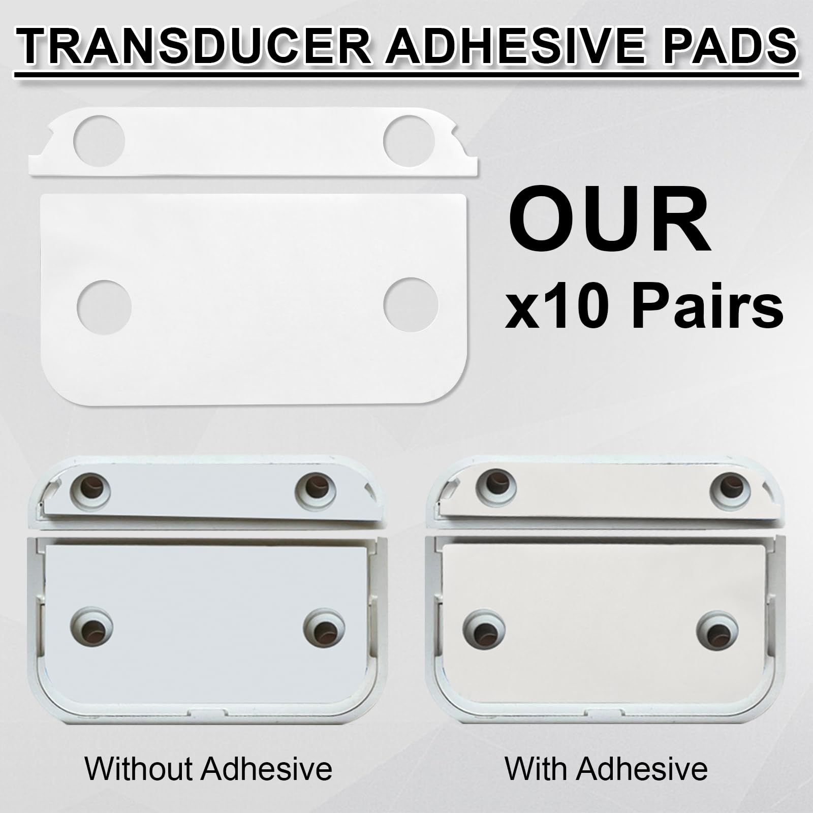 BOXOB 10 Paia Adesivi per Trasduttore Ring, Pads Doppia Faccia Resistente Nastro Sostitutivo per Sensore di Contatto Magnete Facile Installazione (2a Generazione)