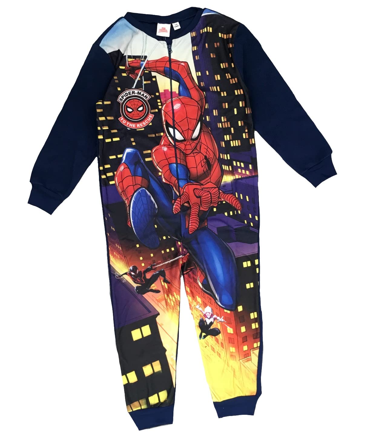 Marvel Spiderman Boys Fleece Onesie, Navy, Age 18-24 Months