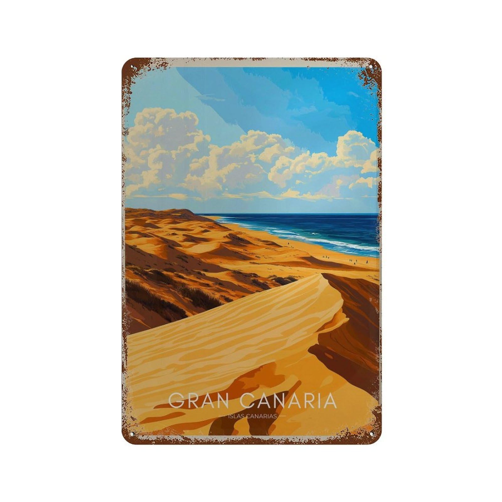 xiaoxiaoshen Gran Canaria Travel Spain Atlantic Coast Wall Decor Art Metal Tin Poster Modern Home Decor Art Home Bar Shop Decorations Vintage Sign 30x20cm