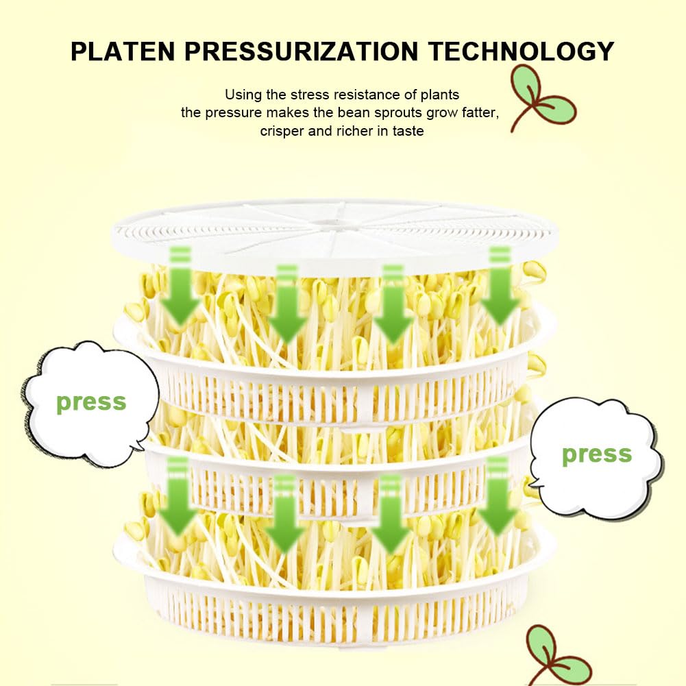 Máquina multifunción de brotes de soja, germinador de semillas automático inteligente, herramienta de cultivo de cereales de gran capacidad, cultivo de microverdes, ensalada de frijoles brócoli A