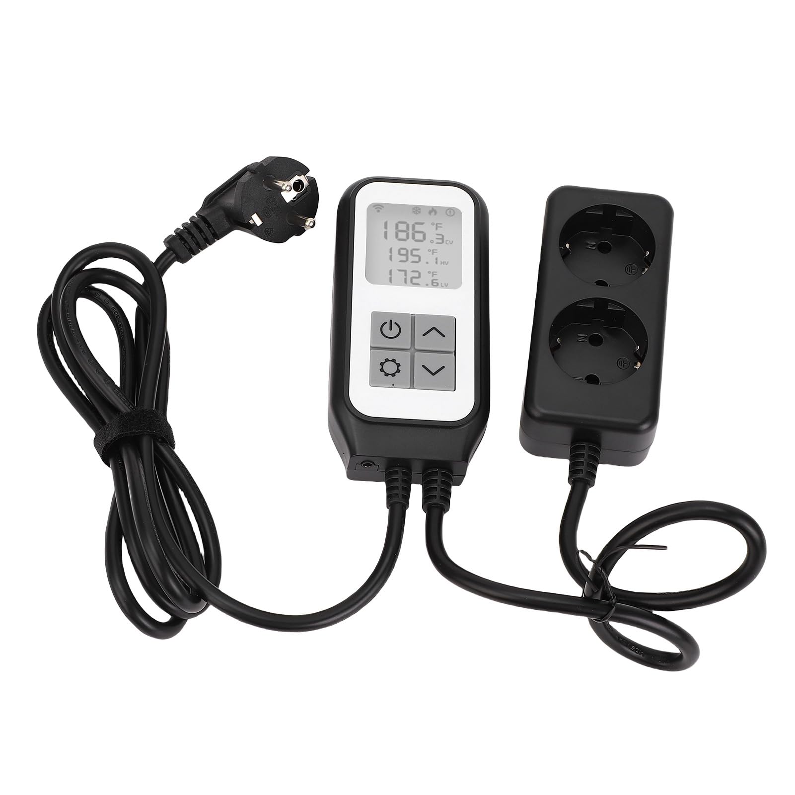 KENANLAN Uscita Termostato Digitale, Termostato WiFi Intelligente, Display a LED, Supporta il Controllo dell'Applicazione, Controller di Temperatura per Serra, Incubazione, Sonda (Spina UE