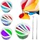 4 Pack Split Cups for Paint Pouring + 2 Pcs Stir Stick, Silicone Paint Pour Cup Resin with 2-5 Channels Dividers Pouring Pain