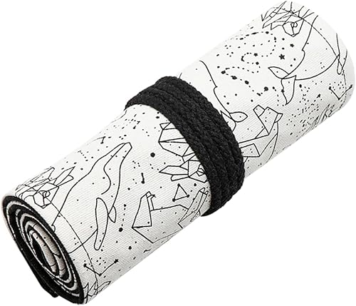 Miniatura 1 de COHEALI 1pc 72 Constellation Pencil Roller Bag Organizador de lona enrollable Estuche de lápices enrollable Soporte para lápices con cremallera