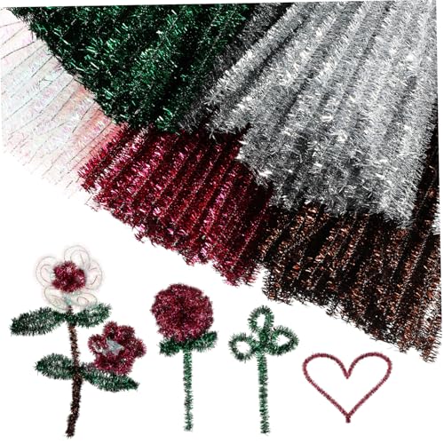 Beatifufu 500pcs Craft Pipe Cleaners Bendable Fuzzy Stems Tinsel Versatile Twisted Sticks for DIY Activities