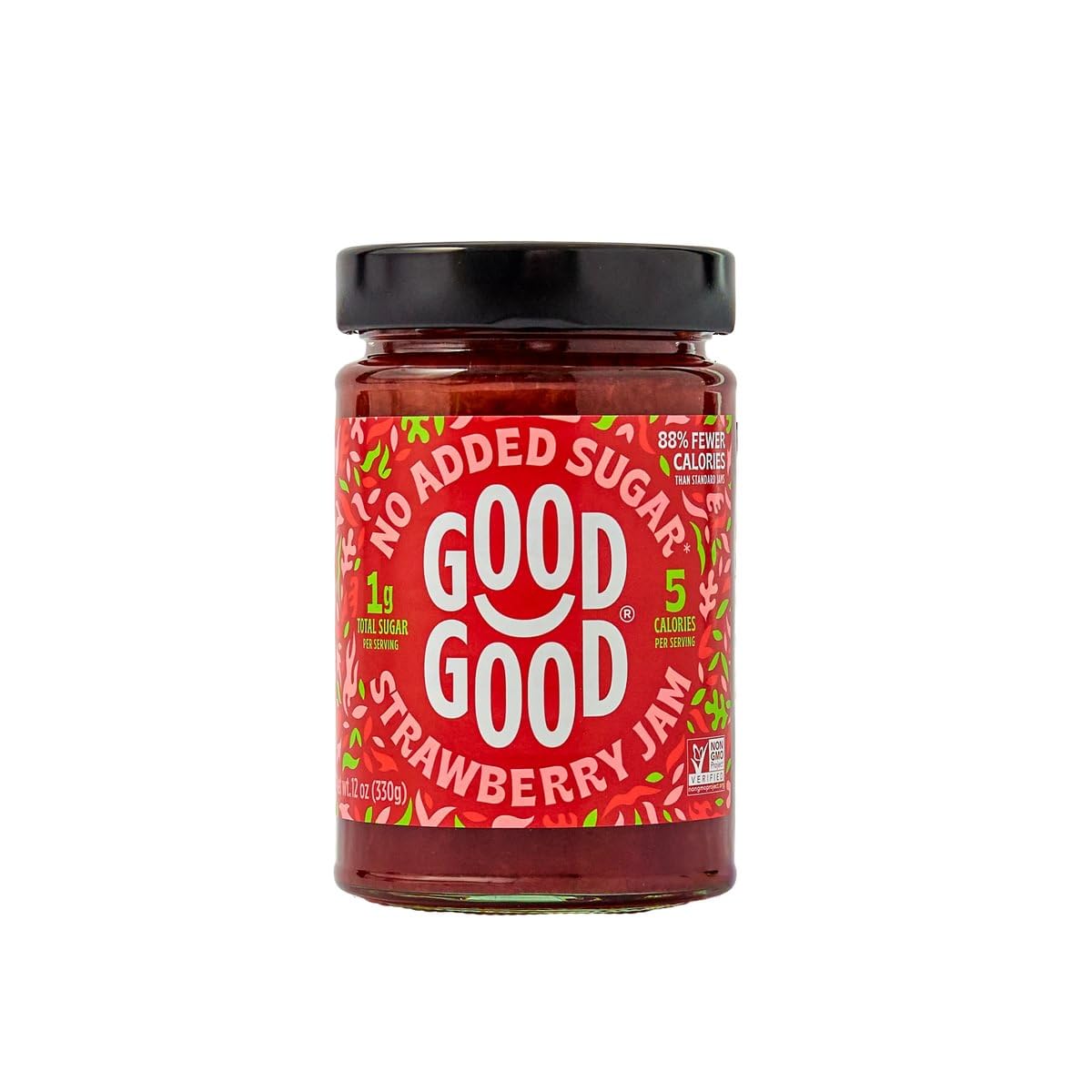 Strawberry Jam - No Added Sugar - Low Calorie - Gluten Free and Vegan - Diabetic and Keto Friendly - 12oz / 330g (Pack of 1)