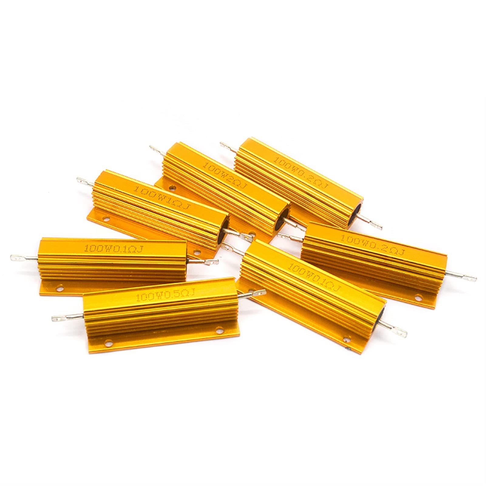 Resistencia de Alta Potencia con Carcasa de Aluminio RX24 de 100 W, disipador de Calor de Carcasa de Metal, Resistencia de ohmios (Color : 1.5r, Size : 100W)