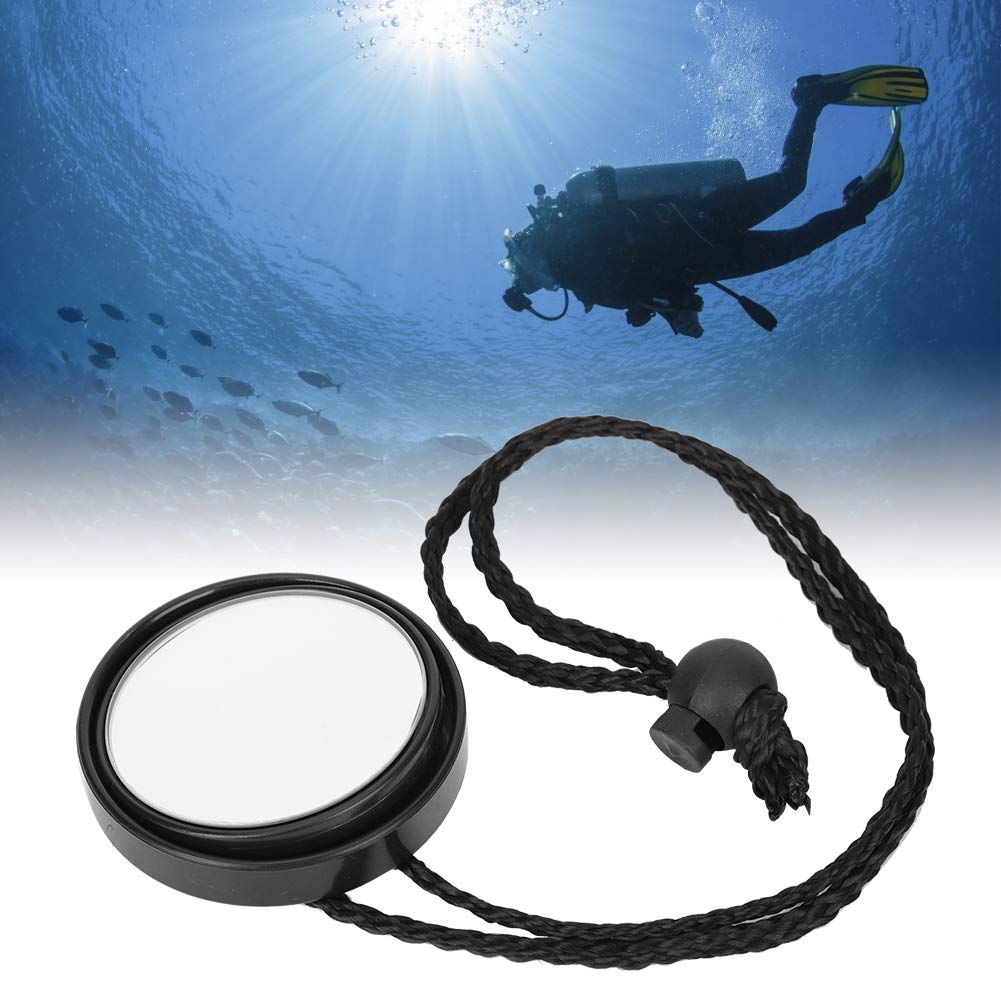 fuik Diving Mirror, Small & Adjustable Side Hanging for Cave & Boat Diving (Black), 10 cm - Image 2