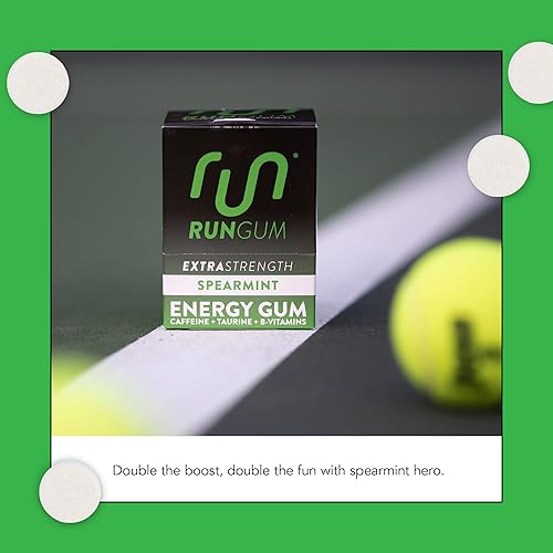 Vista 13 de RUN GUM Cinnamon Energy Gum 50 mg de cafeína, taurina y vitaminas B por pieza, 24 piezas (paquete de 12), 2 piezas = 1 café o bebida energética, sin