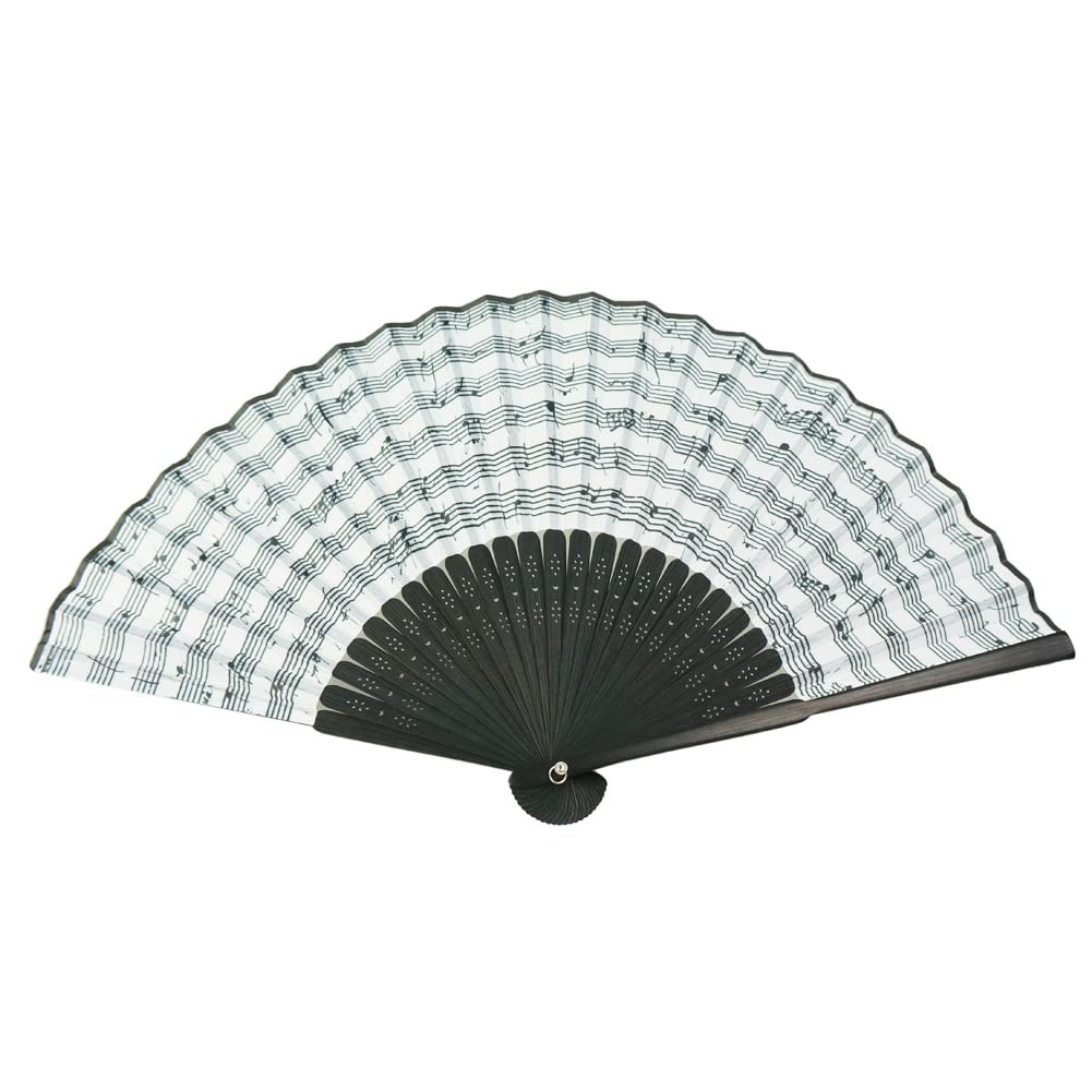 Hand Fan with Beautiful Fabric Printed Music Score