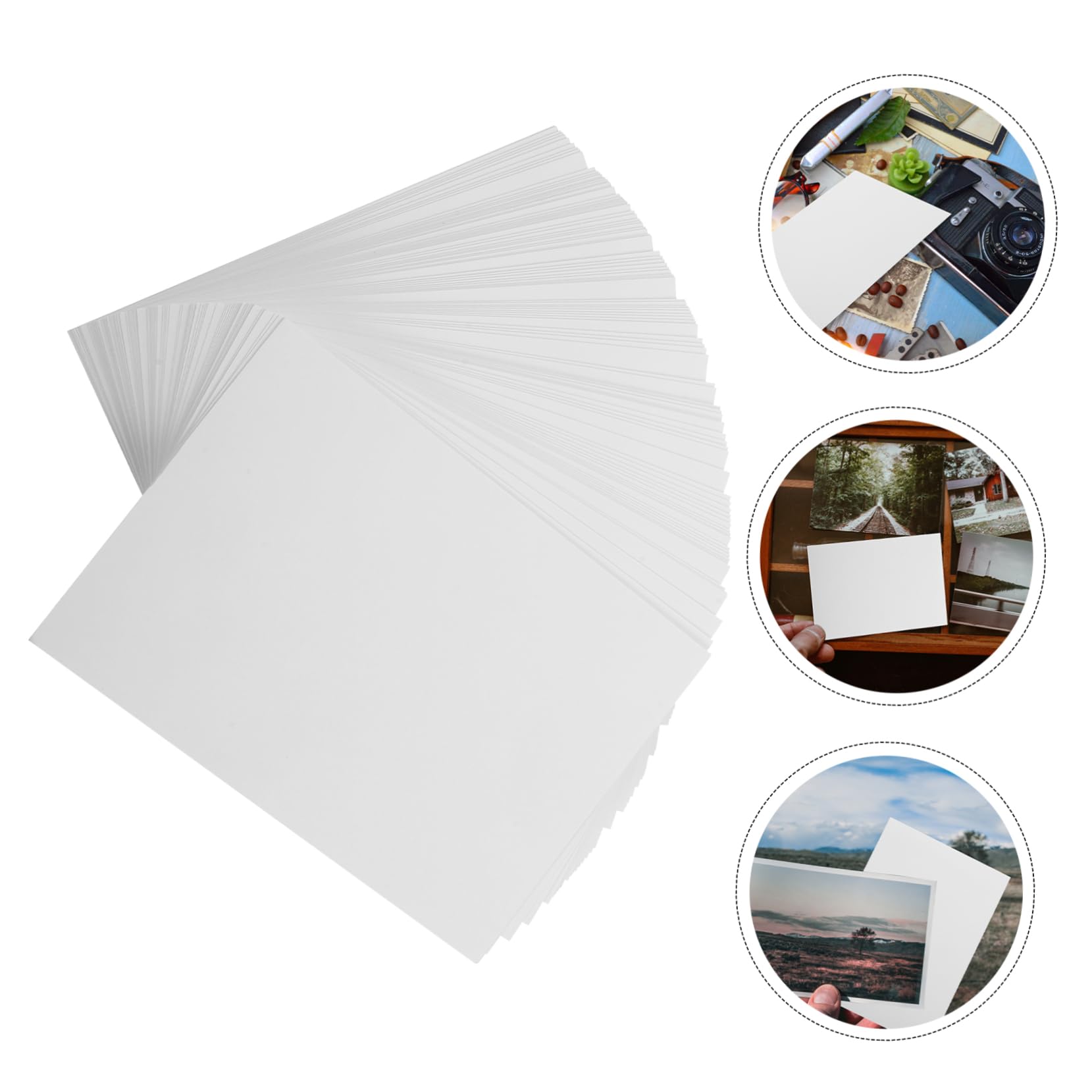 WOONEKY 100hojas Papel Fotográfico Satinado Para Impresora Folletos y Manualidades