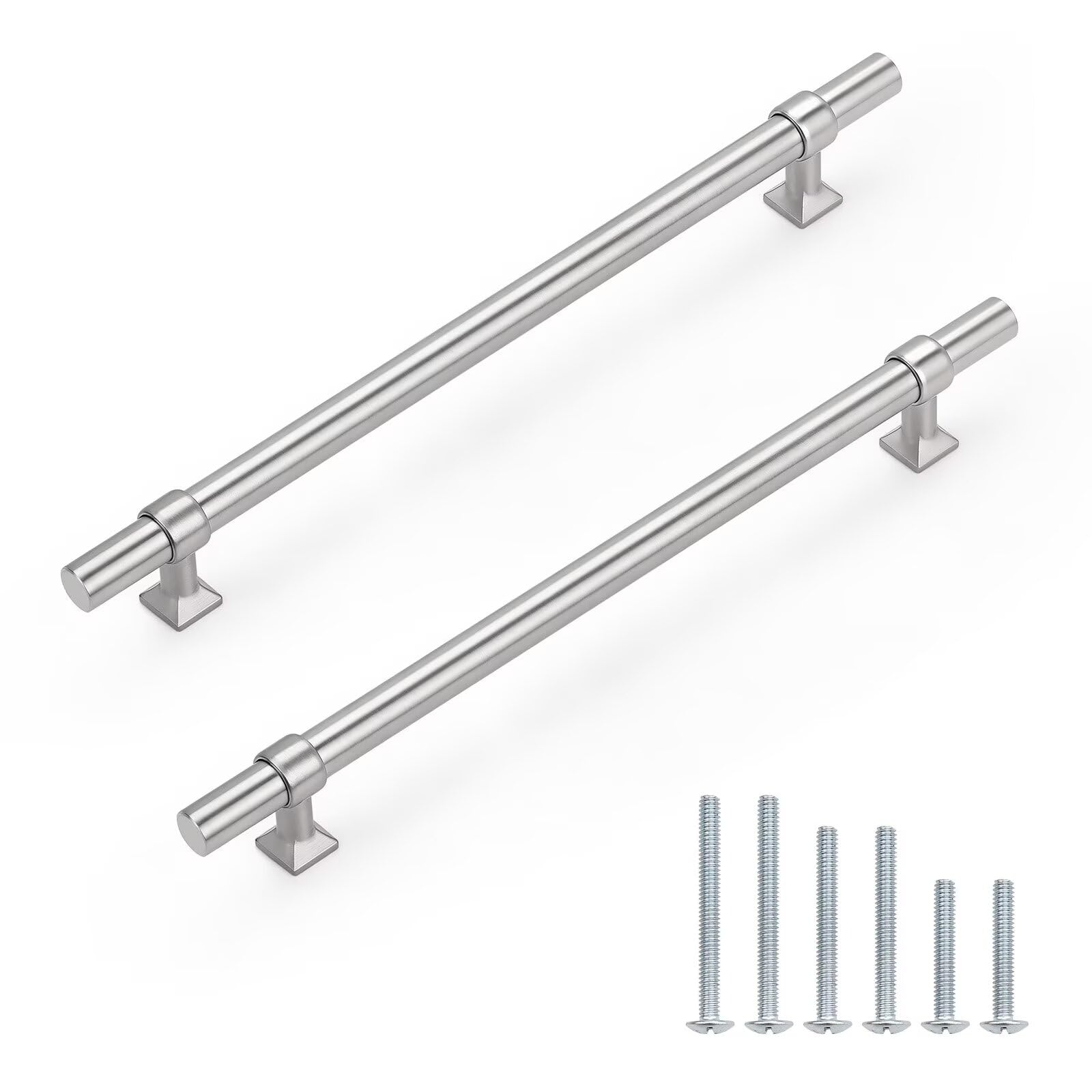 knobelite 10Pack 8-4/5 inch Hole Centers Brushed Nickel Cabinet Pulls Stainless Steel Kitchen Cabinet Handles Hardware Pull Handle for Cabinets
