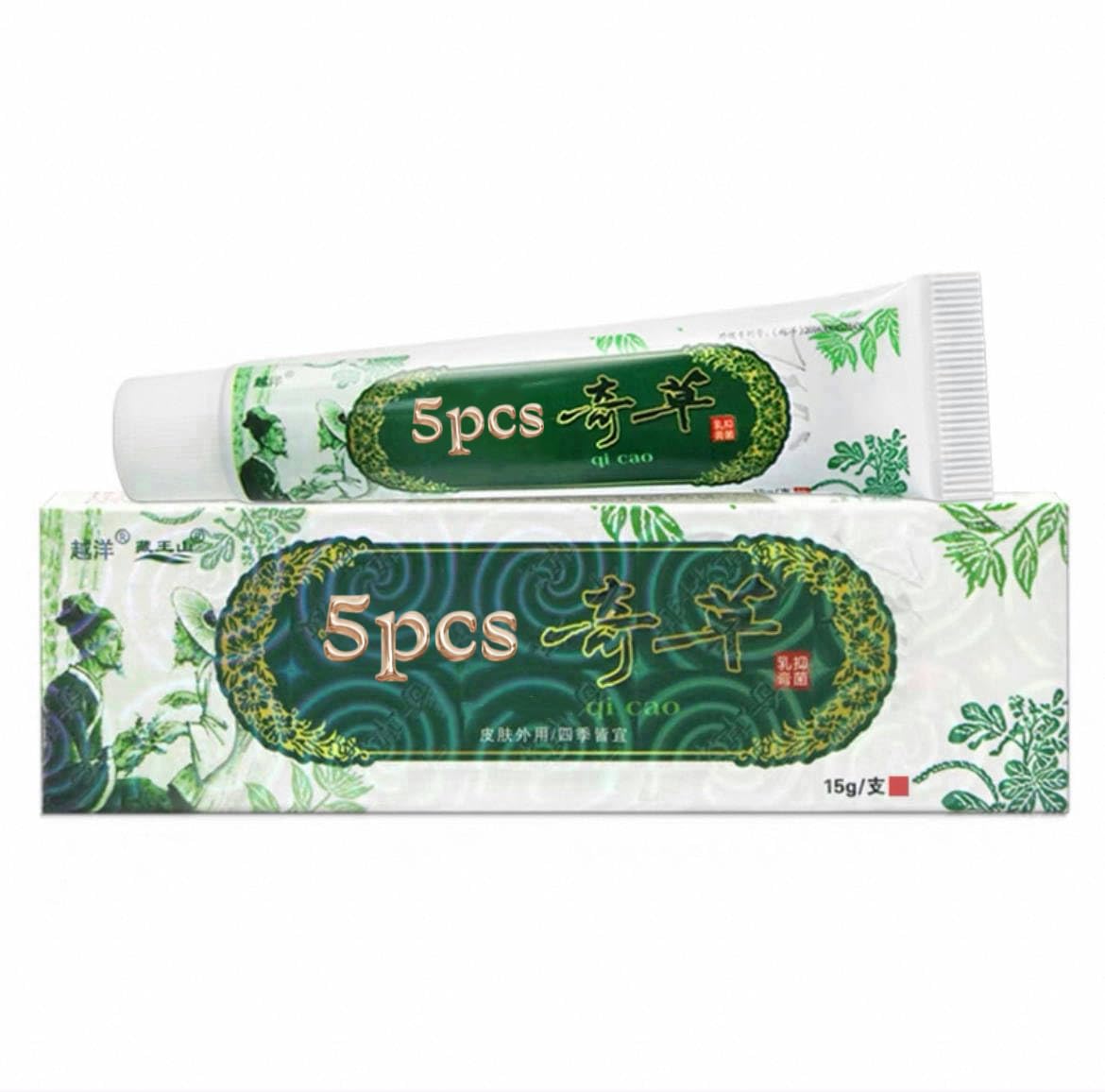 QianNianQiCao 5 Sets, Compatible with Natural Chinese Herbal Eczema, Psoriasis, Dermatitis Ointment Symptom, External Use Only — Amazon image 2
