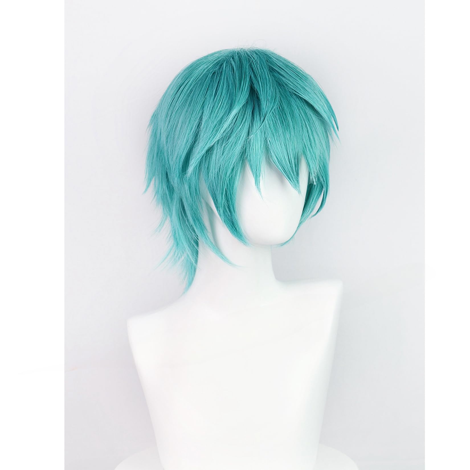Amazon.co.jp: LAOBAO ミクオ コスプレ ウィッグ 水色 ショートヘア 緑
