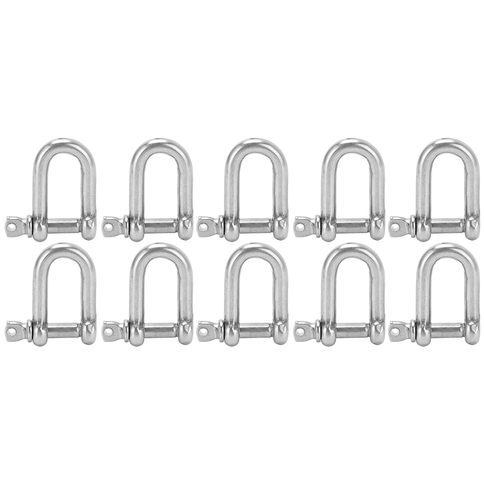 lvifloae 10pcs M4 Screw Pin Anchor Shackle 304 Stainless Steel Heavy Duty DShape Shackle for Camping Chains Wire Rope Lifting