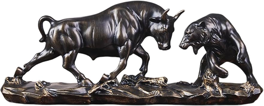Bull Statue, Bronze Wall Street Bull Statue for Finance Office, Stock Market Gifts & Forex Accessories