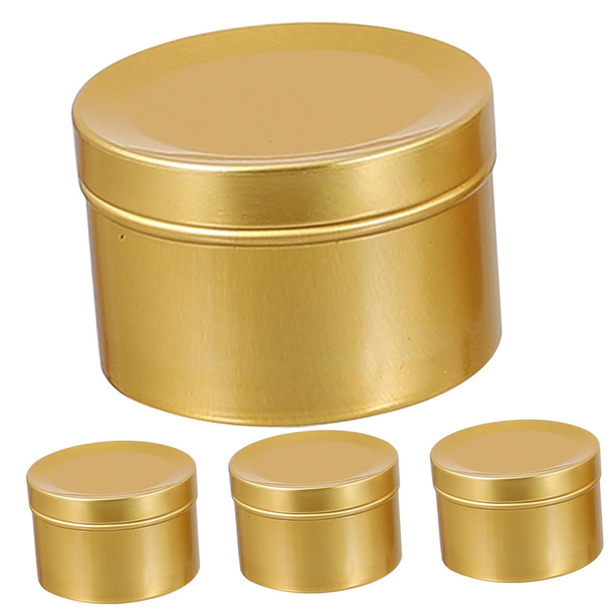 Operitacx 4pcs Aluminum Alloy Candle Jars for Candles Empty Storage Containers for Weddings Parties Special Occasions for Crafting Gifting