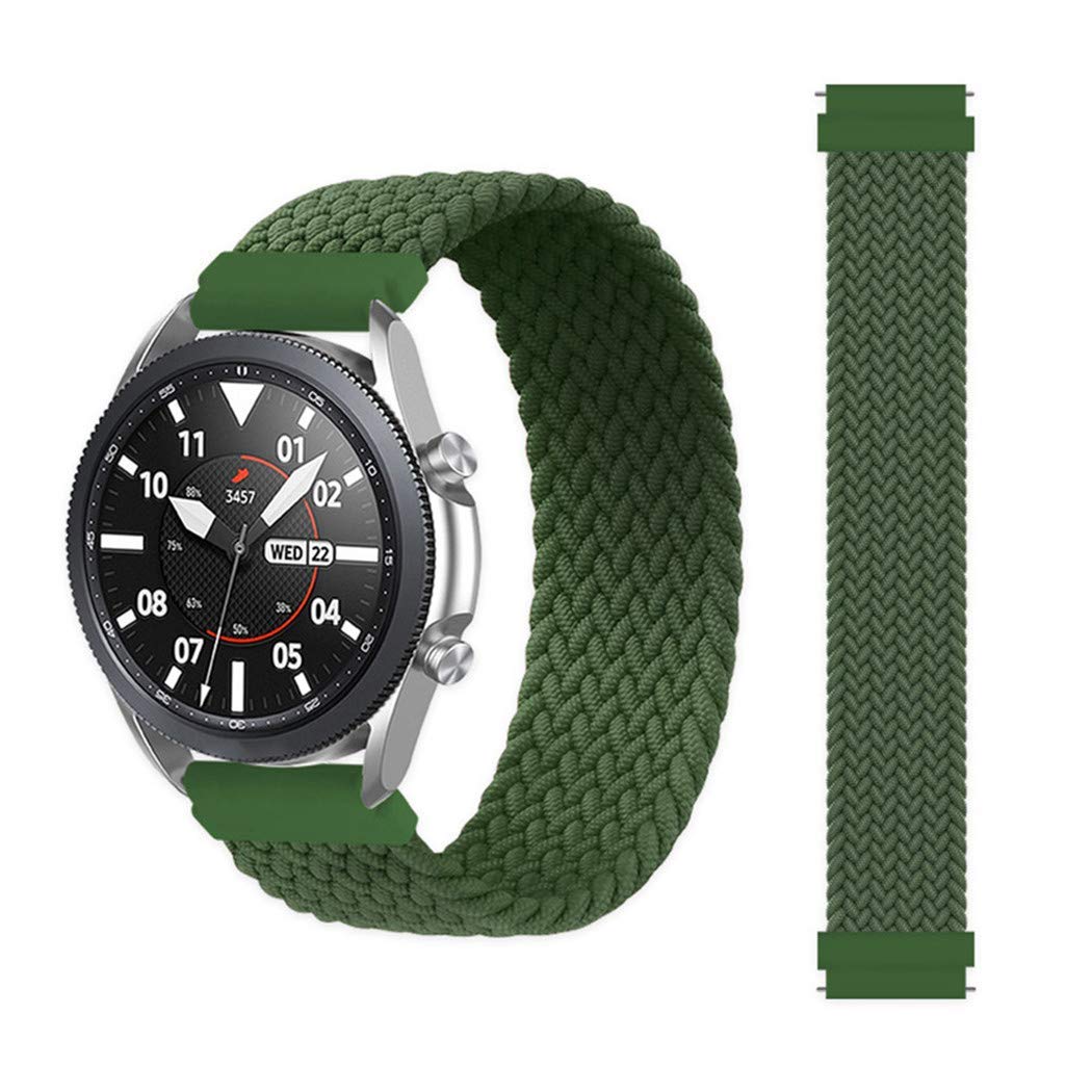 20mm Braided Solo Loop Band Compatible for Samsung Galaxy Watch 4 40mm 44mm/Galaxy Watch 4 Classic 42mm 46mm, Elastic Nylon Sports Strap for Galaxy Watch 3 41mm/Galaxy Watch Active 2/Galaxy 42mm