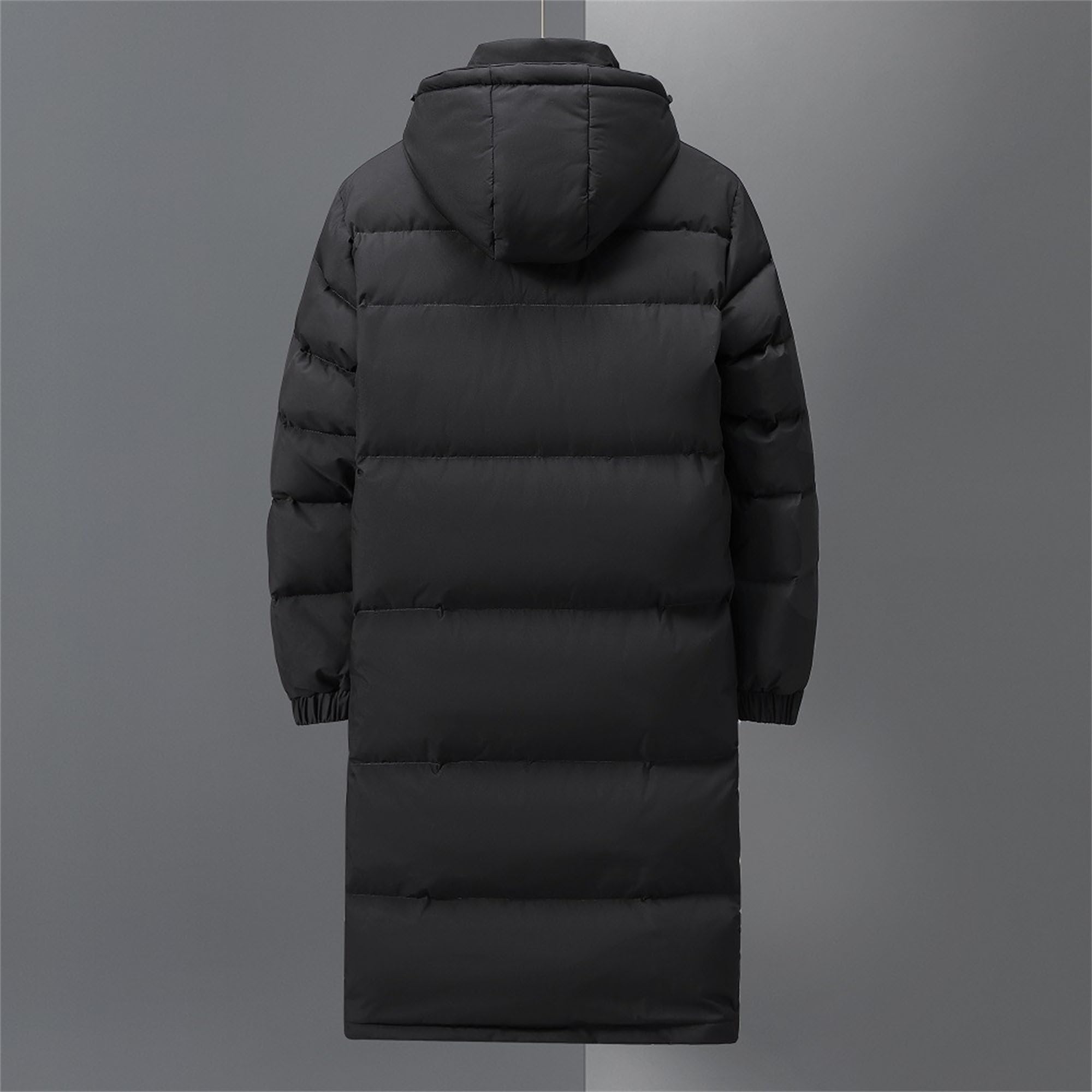 Doudoune longue isolante pour homme - Veste d'hiver chaude à capuche - Doudoune épaisse coupe-vent