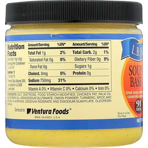 L.B. Jamison's Base de sopa con sabor a pollo, paquete de 3 frascos de 14 onzas
