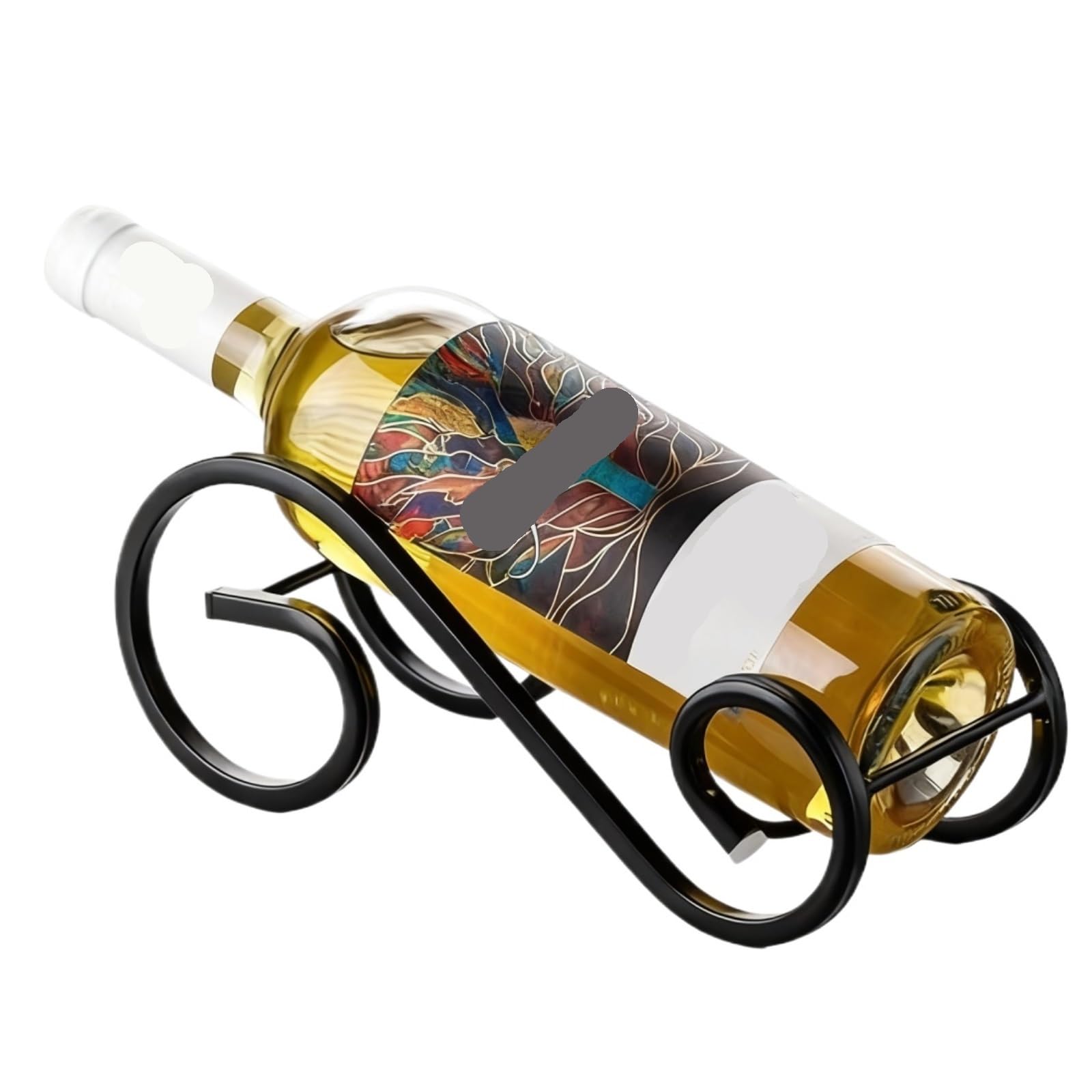 Organizador para Botellas de Vino Estante De Vino Metal Moderno, Soporte For Botellas, Almacenamiento para Restaurante y Bar(Black)