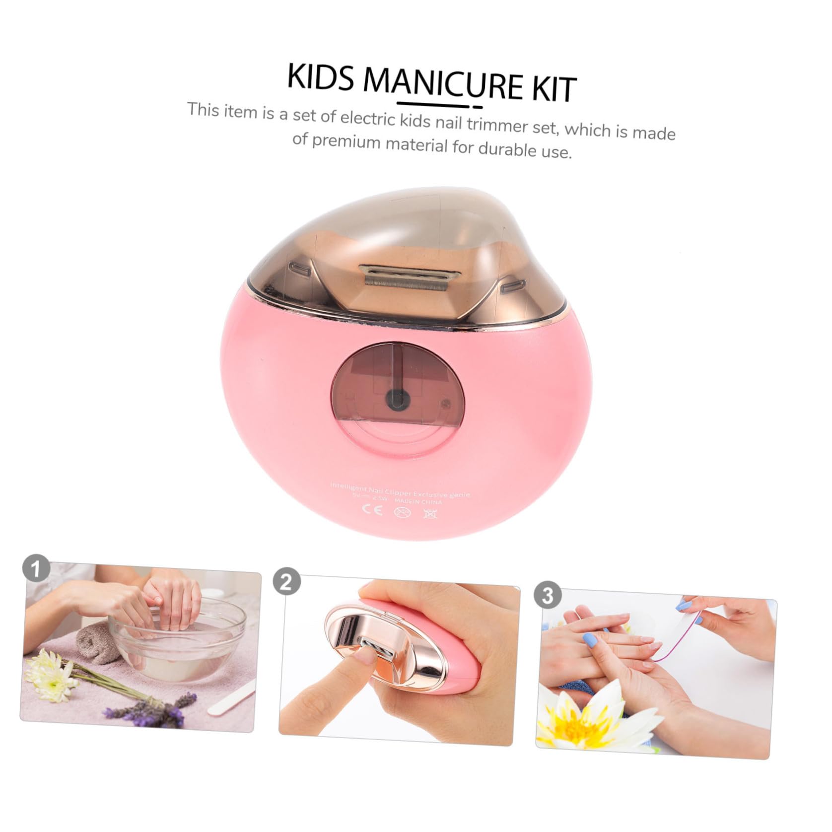 ERINGOGO 1 Set Juego de Cortaúñas Eléctrico con Cabezales de Repuesto para Niños y Adultos, Herramienta Confiable y Portátil para Uso Hogar