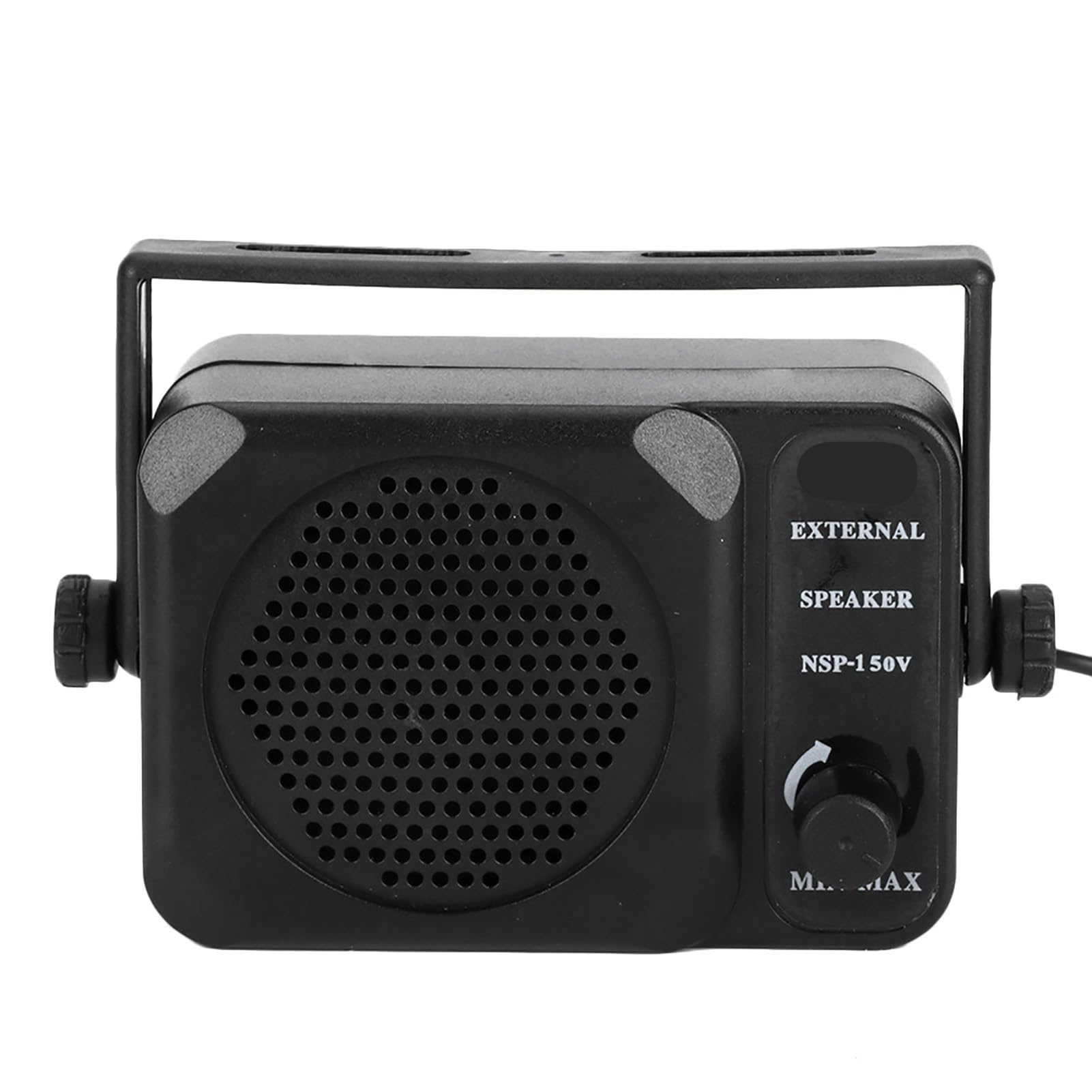 Tbest Mini Haut-Parleur Externe NSP150V, Amplificateur de Son Portable de Haute qualité pour Radio CB, émetteur-récepteur VHF UHF, Accessoires de Voiture, Câble en Métal ABS Noir de