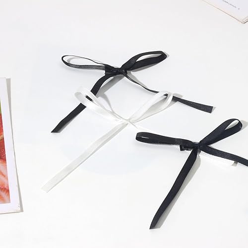 Miniatura 3 de 20 clips de lazos pequeños con cinta, cola larga, soporte para cola de caballo, pasadores para el cabello, accesorios para el cabello para mujeres y