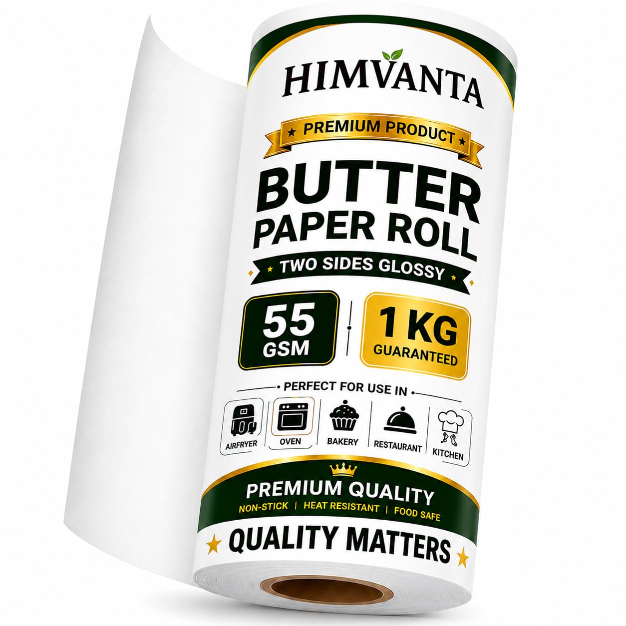 White Butter Paper Roll 1 KG | 100 Meter x 12 Inch | 55 GSM Food Grade Baking Paper & Parchment Paper Roll | Two Side Glossy, Non-Stick, Greaseproof | Air Fryer, Oven, Cake Baking, Bakery & Kitchen-picture-26