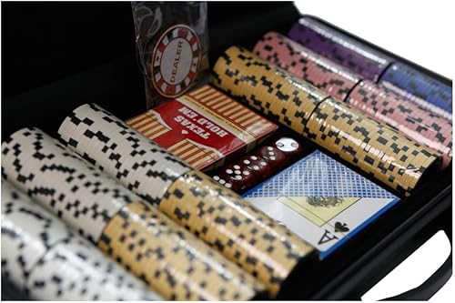 Miniatura 3 de THUNDERBAY Juego de póquer de 300 unidades de 0.49 oz, fichas compuestas de arcilla de 14G con estuche de aluminio, dos barajas de cartas, juego