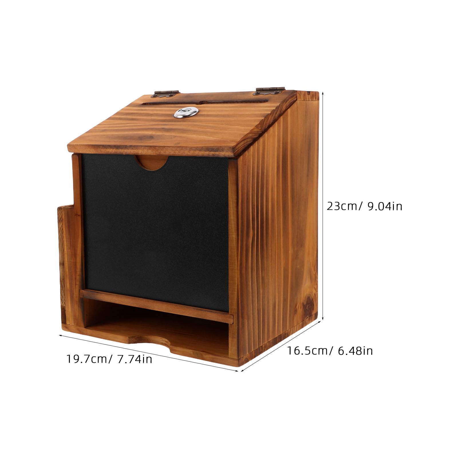 NUOBESTY Boîte à Suggestions Murale en Bois avec Serrure Sécurisée, Design Rustique et Naturel, pour Bureau ou Collecte de Fonds, Équipée de Matériel D’Installation