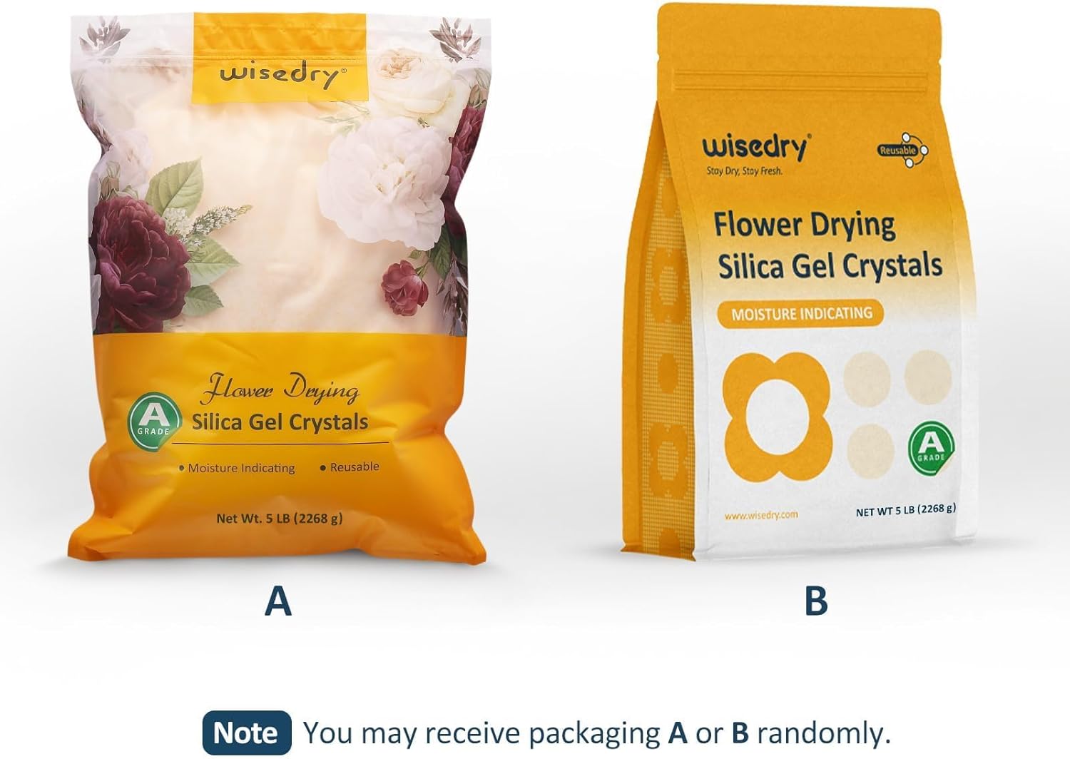 wisedry Silica Gel Flower Drying Crystals - 5 LBS, Fine Crystals < 1mm, Color Indicating, Reusable - Image 2