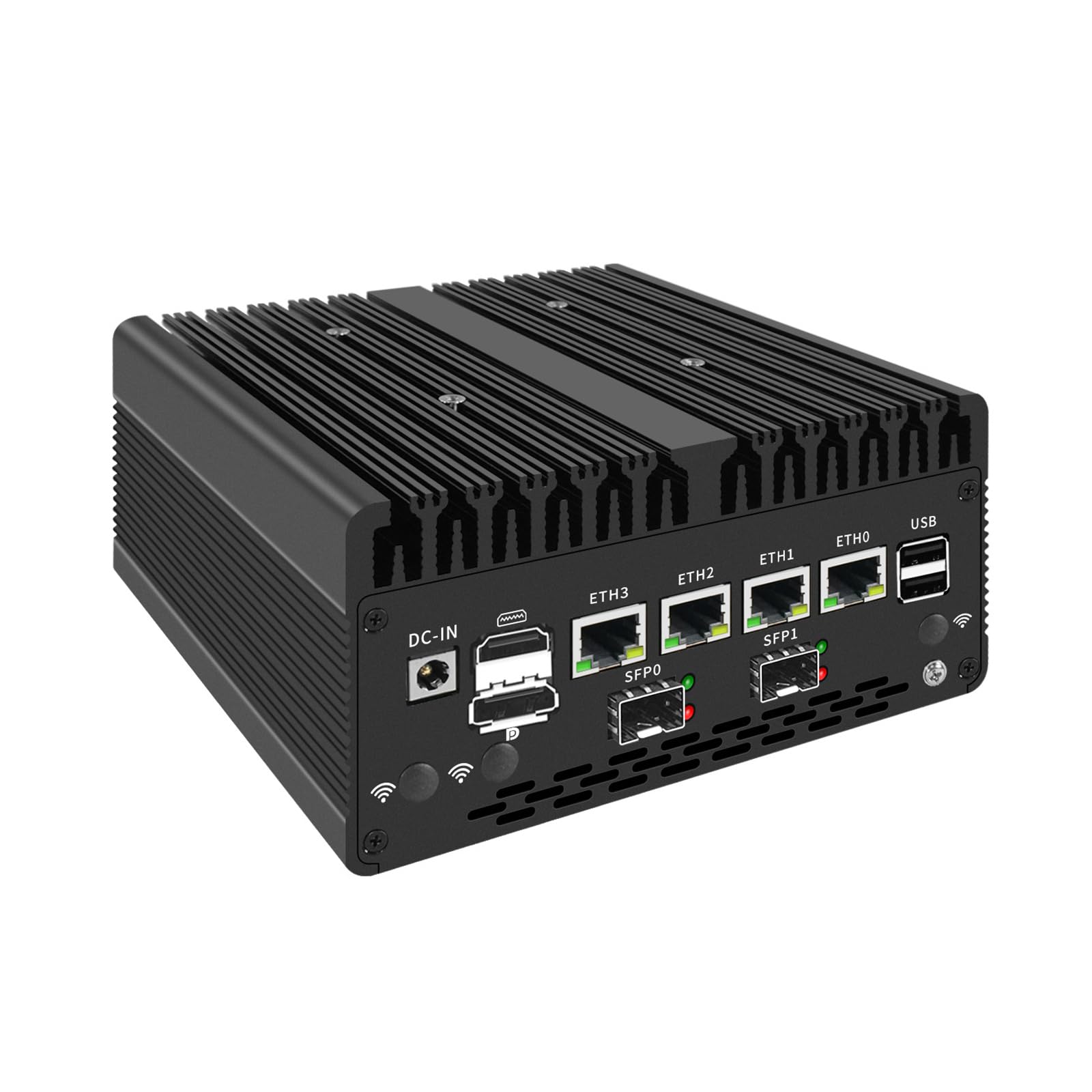 Micro Firewall Appliance Mini PC Pentium Gold 8505 2 x 10GbE SFP+ RN06 PFSense OPNsense VPN Router PC PCIE x8 for PCIE 3.0 x4 4 x 2.5GbE LAN 8G RAM 256G SSD