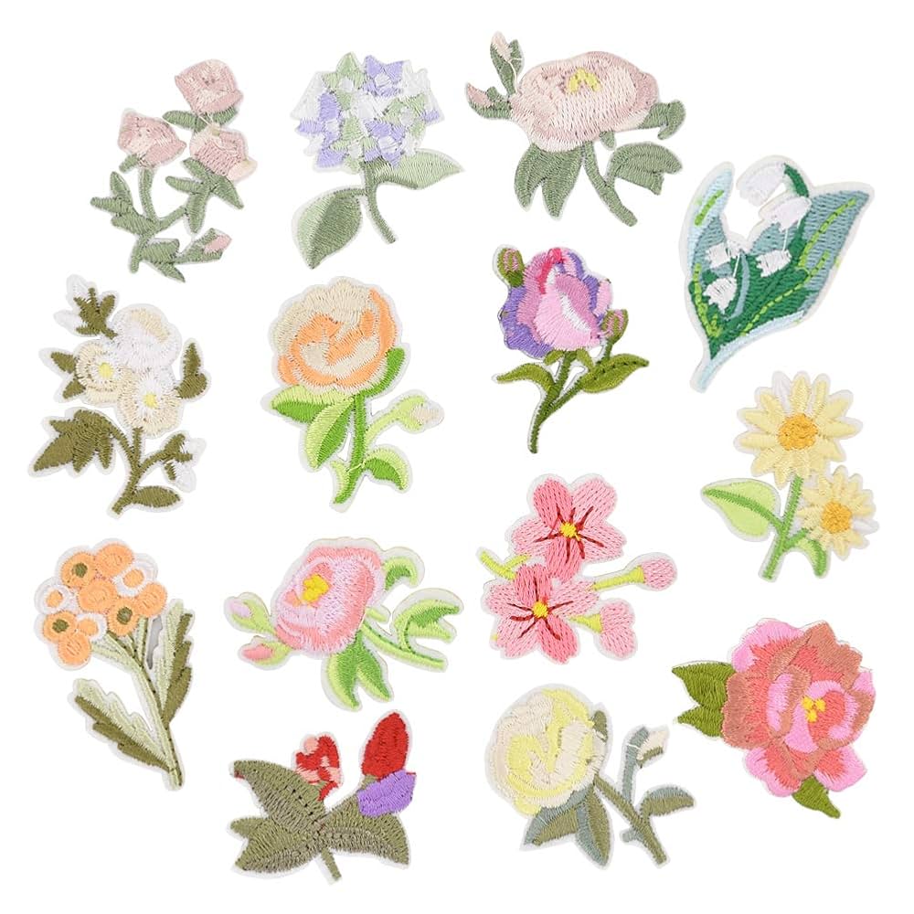 ドレスデン　アップリケ花文蓋物 Amazon.co.jp: ワッペン アイロン刺繍 MUNCVY アップリケ DIY服