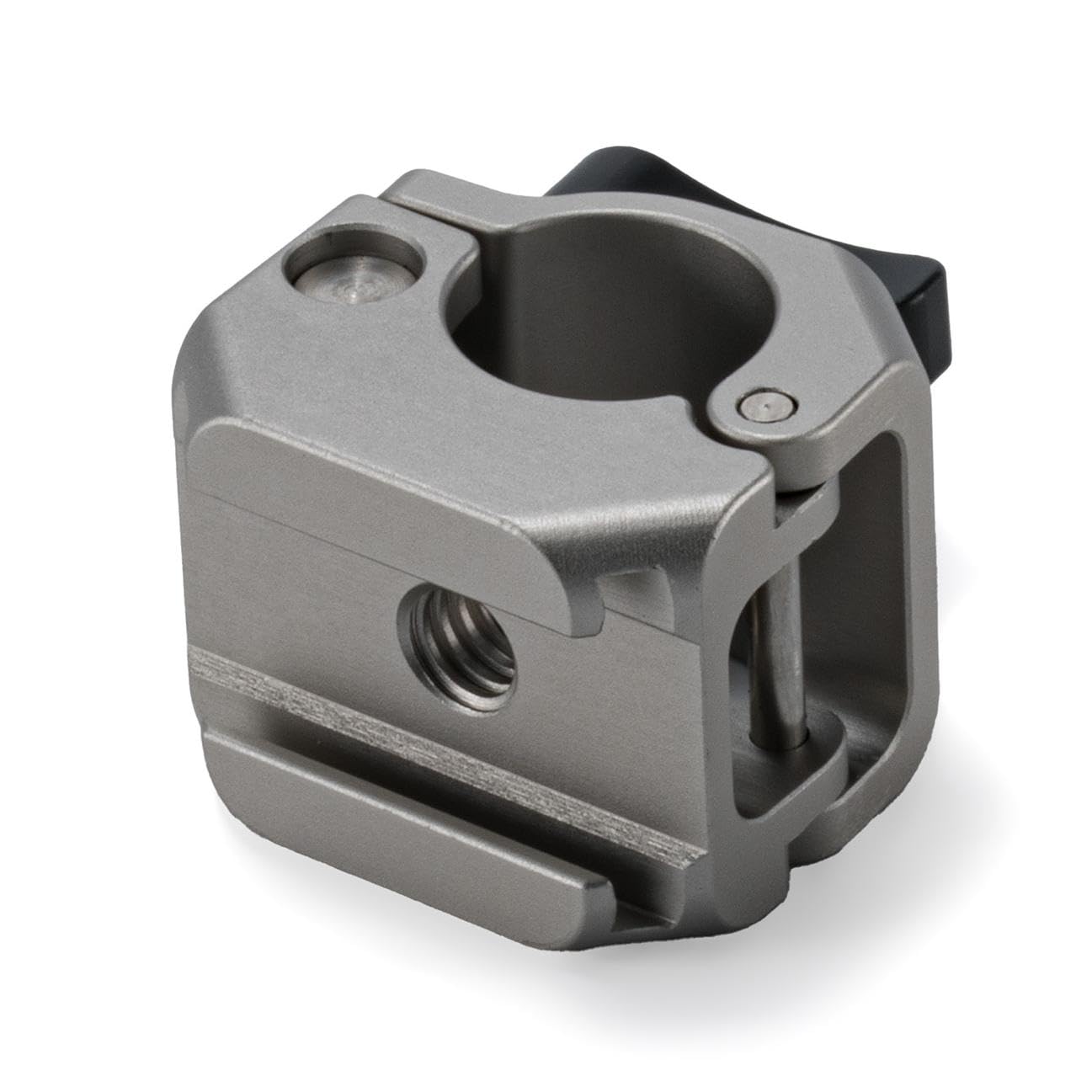 15mm Rod Clamp Mounting Adapter with Cold Shoe, 1/4"-20 Thread, Supports Up to 1KG, Aluminum Alloy - Titanium White TA-T86-RACS-TW