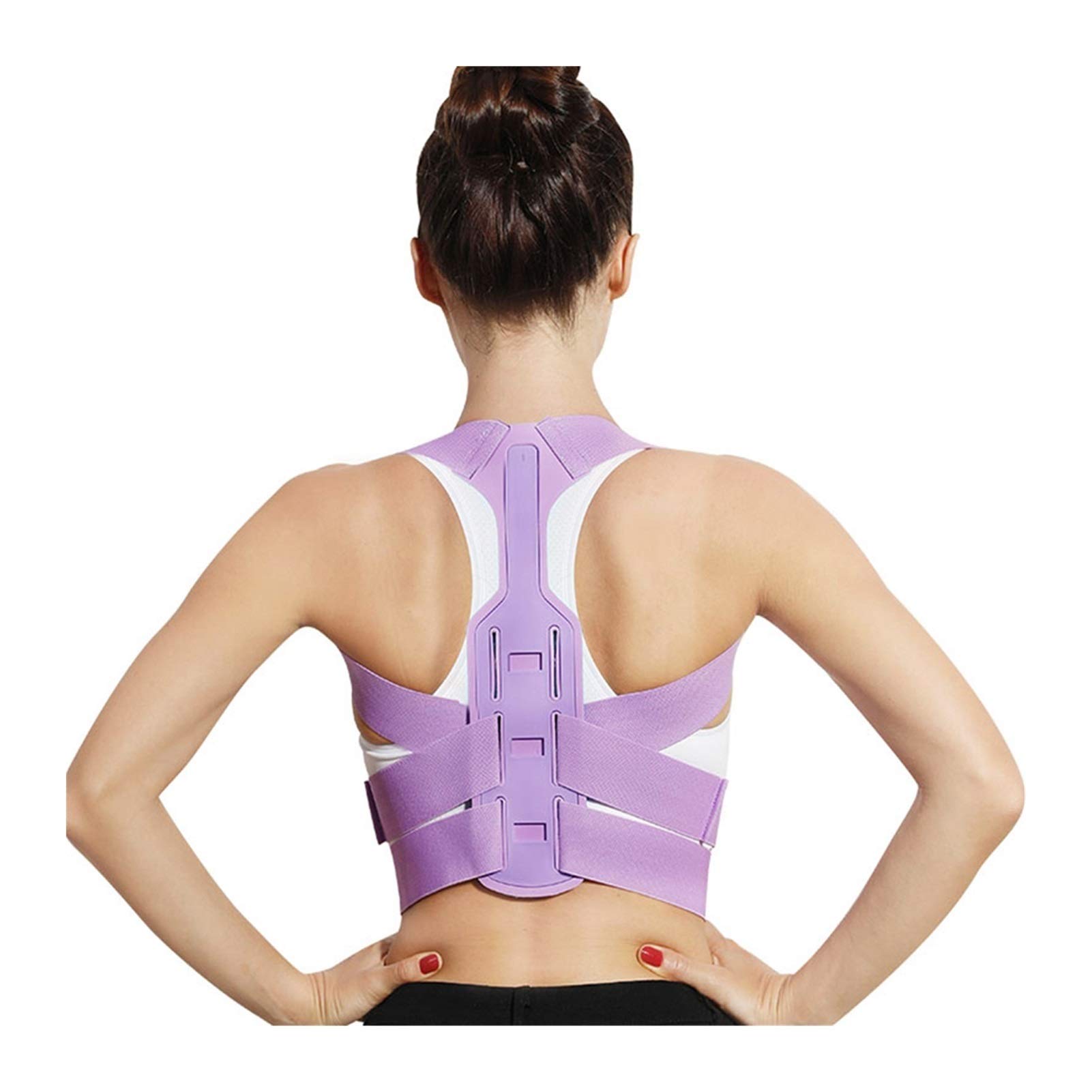 Correction de arrière réglable Correction de la Bande de Support étendue CELaire de Support Invisible Correction Lombaire de la Colonne vertébrale pour Les Femmes (Couleur: Rose, Taille Grande