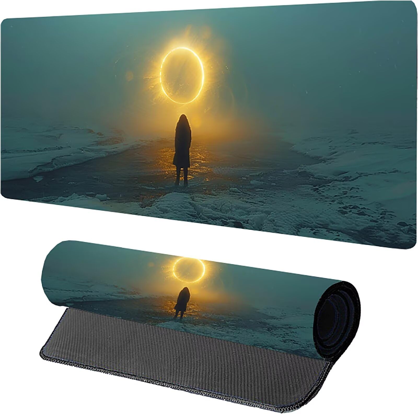 Tappetino Mouse XXL 1500 x 800 mm, Tappetino Mouse Donna, Gaming Mousepad Migliorare la Velocità e la Precisione, Mouse Pad con Base in Gomma Antiscivolo, Ufficio Accessori Gaming, Grigio D-2318