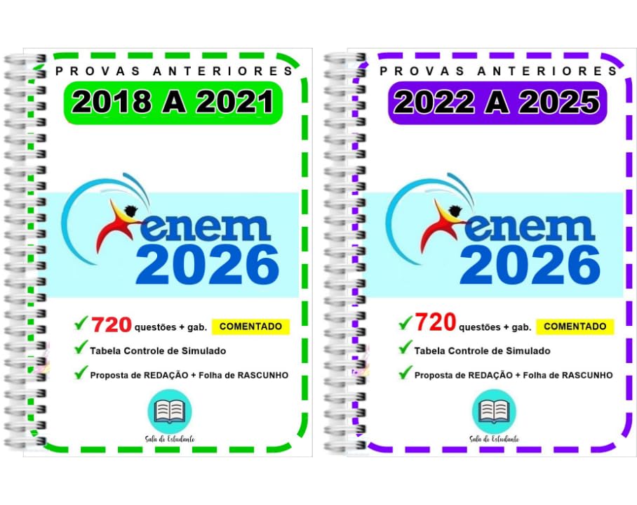 ENEM 2024 - 1620 questões Provas Anteriores 2015 a 2023 + Resoluç...