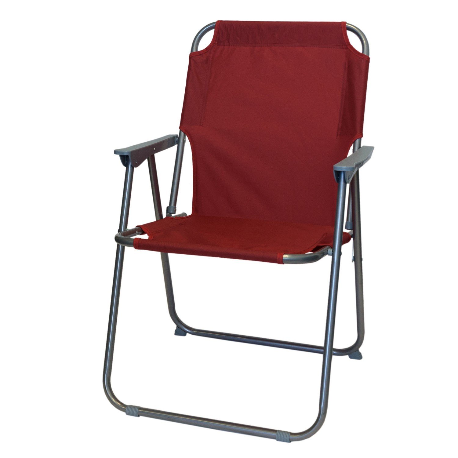 Wohaga 5tlg. Campingmöbel Klapptisch 'Zandvoort' 80x60x70cm Weiß + 4X Campingstuhl Rot Tragefunktion Weiß Klapptisch Klappstuhl Campingstuhl Sport & Freizeit