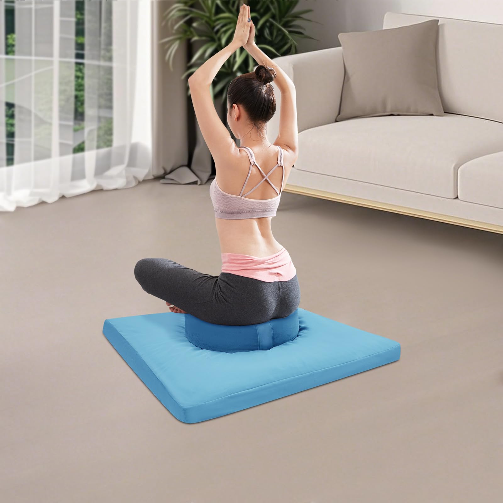 Meditations-Set | Meditationsmatte | Meditationsmatte & Meditationskissen | Yoga-Kissen | Unterlage zur Meditation | Yoga-Sitzkissen-Boden | Meditation-Zubehör