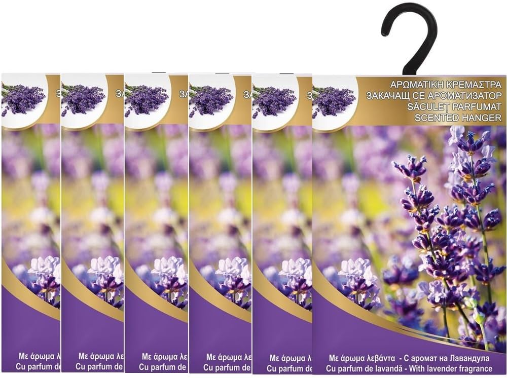 6 Packs x Aromatic Hanger Lavender Scent Fragrance for Wardrobe Car Drawer